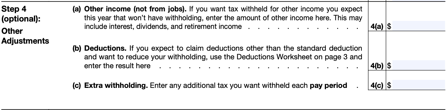 SmartAsset: 2021 W-4 Form (Step 4: Other Adjustments)